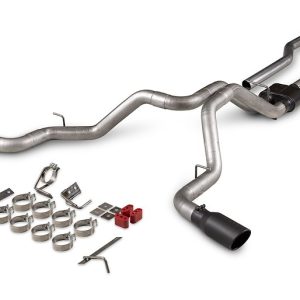 FLOWMASTER 818192 Exhaust System Kit; Outlaw Extreme Cat Back System; 409 Stainless Steel; With Muffler; 3 Inch Pipe Diameter; Single Exhaust With Dual Exit; Dual Out Rear Exit/ Side Exit