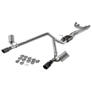 FLOWMASTER 818199 Exhaust System Kit; American Thunder® Cat-Back System; 409 Stainless Steel; With Muffler; 3 Inch Pipe Diameter; Dual Exhaust With Dual Exit; Dual Out Rear Side Exit
