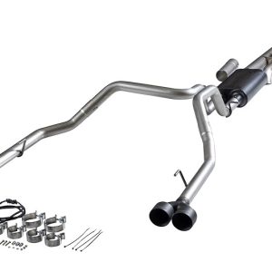 FLOWMASTER 818206 Exhaust System Kit; American Thunder Cat-Back System; 409 Stainless Steel; With Muffler; 3-1/2 Inch To 2-1/2 Inch Pipe Diameter; Single Exhaust With Dual Exit; Dual Out Rear Exit
