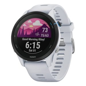 GARMIN 010-02641-21 Forerunner 255 Music Running Smartwatch, Whitestone