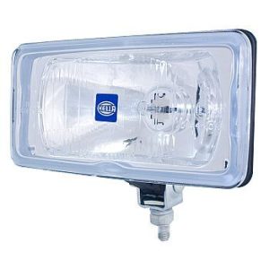 HELLA 005700471 550 DRV H3 12V SAE/ECE, Halogen Bulb; H3 Halogen Clear Bulb; 3.78 X 7.67 In Rectangular; 55 Watt; Driving Beam; Clear Lens; Chrome ABS Housing; Universal Stud Mount; Single Light With Bulb/ Stone Shield/ Mounting Hardware