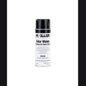 MOELLER 025100 CLR/VSN ENAMEL GLOSS BLACK; For Use On All Outboard And Inboard Engines/ Stern Drive And Lower Unit Applications; Neptune Gloss Black; 12 Ounce; Oil And Gasoline Resistant; For Marine Applications