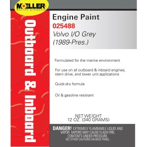 MOELLER 025488 6988 VOLVO STERN DRIVE GREY; For Use On All Outboard And Inboard Engines/ Stern Drive And Lower Unit Applications; Volvo I/O Gray; 12 Ounce; Oil And Gasoline Resistant; For Marine Applications