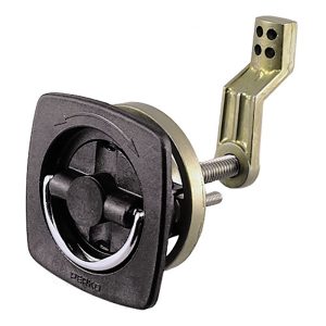 PERKO 0932DP1BLK FLUSH LATCH - NON-LOCKING - 2.5 INCH X 2.5 INCH W/OFFSET CAM BAR & FLEXIBLE POLYMER STRIKE