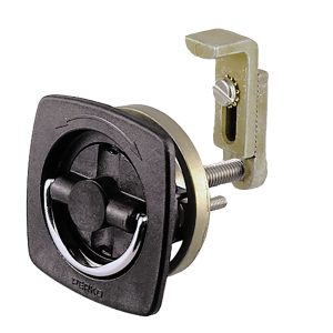 PERKO 0932DP2BLK FLUSH LATCH - NON-LOCKING - 2.5 INCH X 2.5 INCH W/OFFSET ADJUSTABLE CAM BAR