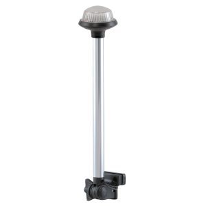 PERKO 1634DP0CHR FOLD DOWN ALL-ROUND FROSTED GLOBE POLE LIGHT - HORIZONTAL MOUNT - WHITE
