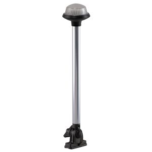 PERKO 1637DP0CHR FOLD DOWN ALL-ROUND FROSTED GLOBE POLE LIGHT - VERTICAL MOUNT - WHITE