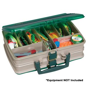 PLANO 112000 DOUBLE-SIDED 20-COMPARTMENT SATCHEL - SANDSTONE/GREEN