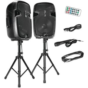 PYLE PPHP1249KT 1,800-Watt Bluetooth Active/Passive Dual Speaker System Kit