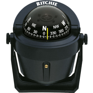 RITCHIE B-51 COMPASS BRKT MNT 2.75FT DIAL BLK.; Black; 12 Volt Green Light; Bracket Mount; 2-3/4 In Direct Read Dial; 4-9/16 In Width x 4-11/16 In Height Overall Dimension; With Built-In Compensators/ Thumbscrews/ Mounting Bracket