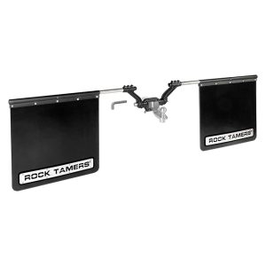 ROCK TAMERS 00112 3 INCH HUB MUDFLAP SYSTEM - MATTE BLACK/STAINLESS