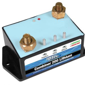 SMART SHORE MARINE 49111 BATTERY COMBINER 200-LI 2 or More Input Batteries; 80 Amp Continuous Rating/ 400-Amp Closing Current; 18 Volt; For Use With Alternators up to 200 Amps; For Lithium Batteries