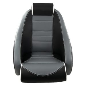 SPRINGFIELD 104093001 STINGRAY RUNBOUT SEAT FLIP UP BLSTR, Helm Seat; Bucket And Flip-Up Bolster Seat; Non-Adjustable; Non-Foldable; 26 In Length x 22 In Width x 25 In Height; Black/ Gray; Marine Grade Vinyl With Foam Cushion; With Headrest