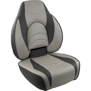 SPRINGFIELD 10416341 FISH PRO 1 CHAR/GRAY; Fishing Seat; High Back Seat; Non-Adjustable; Foldable; 20 In Length x 22 In Width x 26 In Height; Charcoal And Gray; Marine Grade Vinyl Upholstery With Foam Cushion; Without Headrest