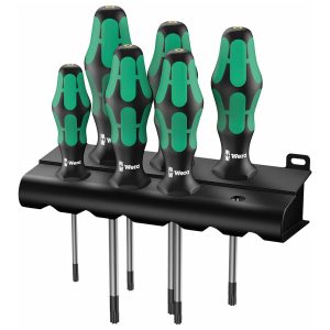 WERA 05028059001 TORX Screwdriver Set with Rack (6-Piece Set)