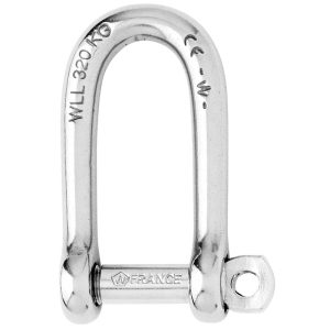 WICHARD 01211 SELF-LOCKING LONG D SHACKLE - DIAMETER 4MM - 5/32 INCH