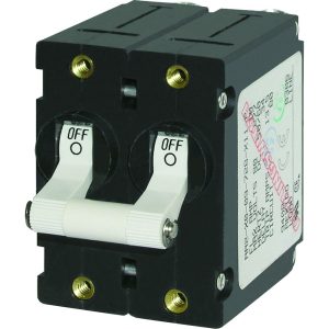 BLUE SEA 7242 A-SERIES DOUBLE POLE TOGGLE - 50A - WHITE