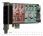 DIGIUM 1A4B03F 4 Port Modular Analog PCI-Express x1 Card with 4 Trunk Interfaces and HW Echo Can