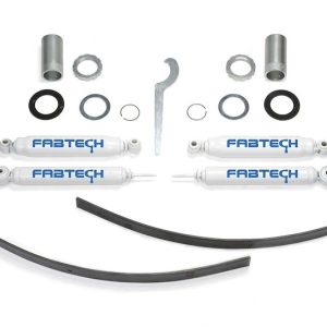 FABTECH K7015 Lift Kit Suspension; Basic Adjustable Coilover System; 3-1/2 INCH Front Lift; 3-1/2 INCH Rear Lift; With Front And Rear Performance Shock Absorbers; Blue Coil Springs/ White Shock Absorbers