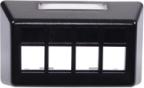 HUBBELL FP4BBK PLATE, FURNITURE, STD,BOX,4PORT,BK