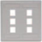 HUBBELL IFP26GY PLATE, WALL, FLUSH,2-G,6PORT,GY
