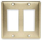 HUBBELL SB262 WALLPLATE 2-G 2) STYLE OPENING BRS