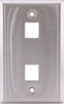 HUBBELL SSF12 PLATE, WALL, SS,1-G,2PORT