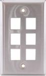 HUBBELL SSF16 PLATE, WALL, SS,1-G,6PORT
