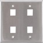 HUBBELL SSF204 PLATE, WALL, SS,2-G,4PORT