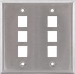 HUBBELL SSF206 PLATE, WALL, SS,2-G,6PORT