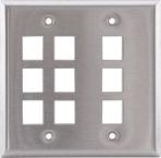 HUBBELL SSF209 PLATE, WALL, SS,2-G,9PORT