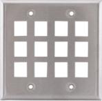 HUBBELL SSF212 PLATE, WALL, SS,2-G,12PORT