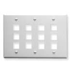 ICC IC107FT0WH Face Plate Flat 3-Gang 12-Port White