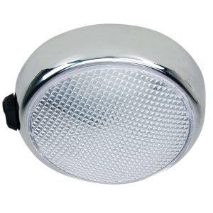 PERKO 1356DP0CHR ROUND SURFACE MOUNT LED DOME LIGHT - CHROME PLATED - WITH SWITCH