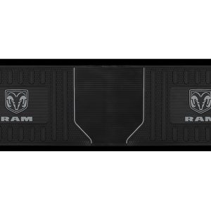 PLASTICOLOR 001817R25 Floor Mat; Runner-Rear Mats; Black; Trim-To-Fit; Rear 60 INCH Length x 14 INCH Width; Dodge Ram Logo; Rubber