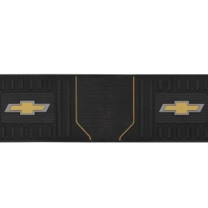 PLASTICOLOR 001818R03 Floor Mat; Runner-Rear Mats; Black; Orange Chevy Bowtie; Rubber; 1 Piece