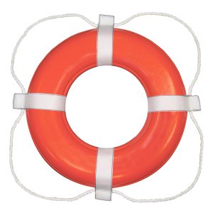 TAYLOR MADE 363 20 INCH ORANGE WITH WHITE ROPE FOAM RING BUOY