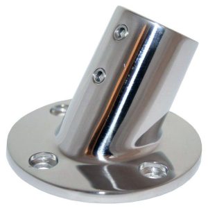 WHITECAP 6040 7/8 INCH OD 60 DEGREE ROUND BASE SS RAIL FITTING