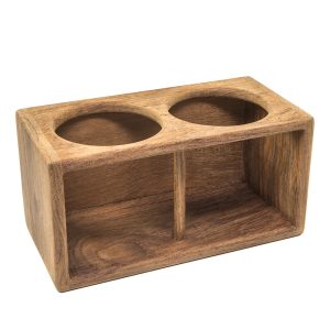 WHITECAP 62610 TEAK 2-DRINK RACK