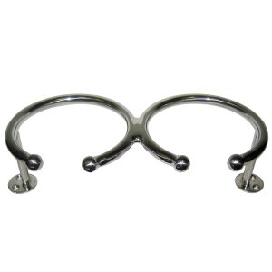 WHITECAP S-3517 TOP MOUNT RING SS CUP HOLDER - 2-DRINK - BASE MOUNT