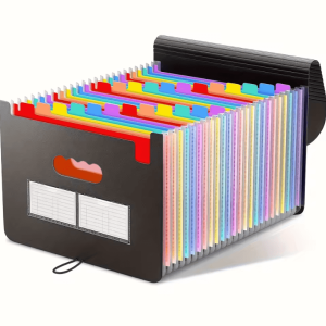 25-Pocket Expandable File Organizer Folder - Receipt Organizer Folder for Office File Storage and Document Management