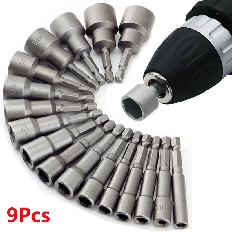 9-Piece Universal Hex Socket Nut Driver Set