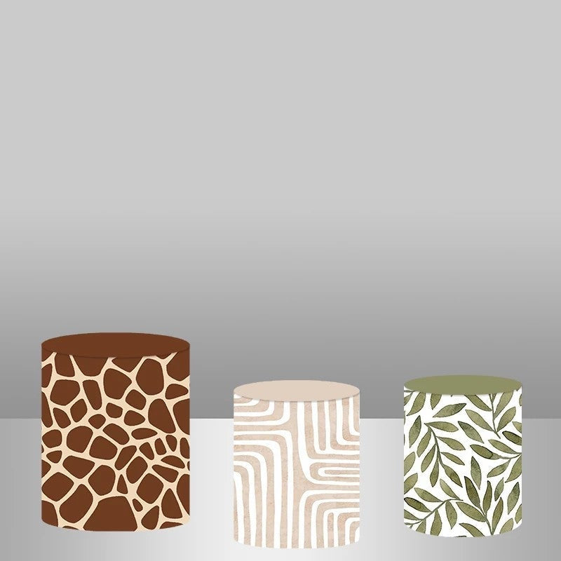 Abstract Cute Pattern Backdrop Cake Table Cover Kit - Only 3 Cylinder Covers