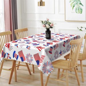 American Flag Sparkle Pattern Rectangle Tablecloth - 52x70 Inch