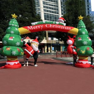 Arch Christmas Tree Santa Red Elk Inflatable Door - 20FT(6M)