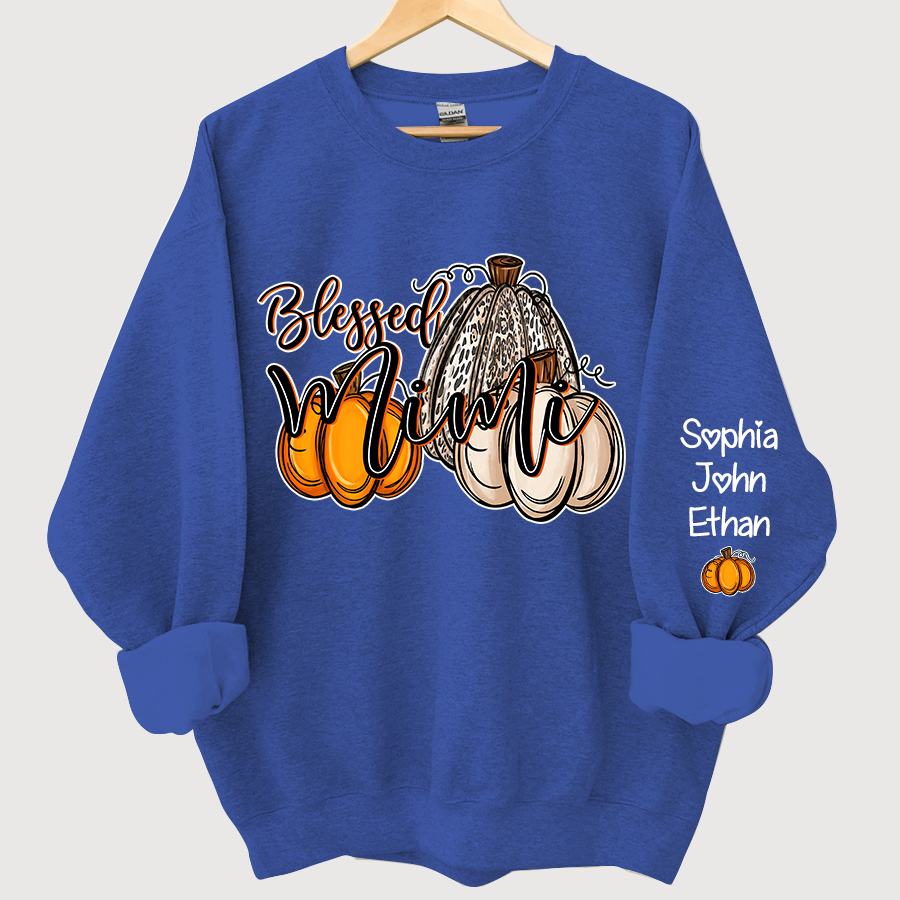 Blessed Mimi Fall Pumpkin Patch Custom Sweatshirt - Royal Blue / S