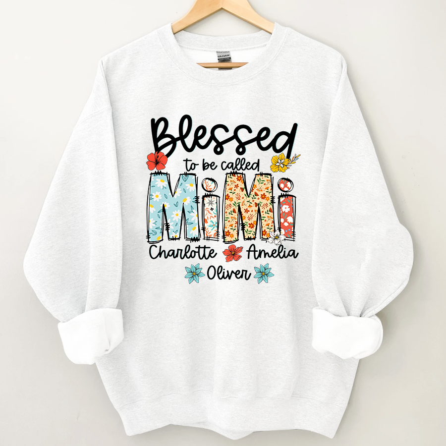Blessed To Be Called Mimi Customized Sweatshirt - White / S