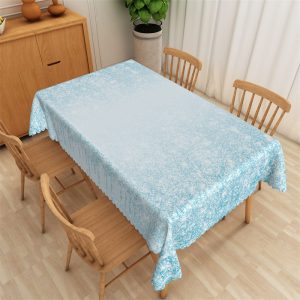 Blue Glitter Gorgeous Pattern Rectangle Tablecloth - 52x70 Inch