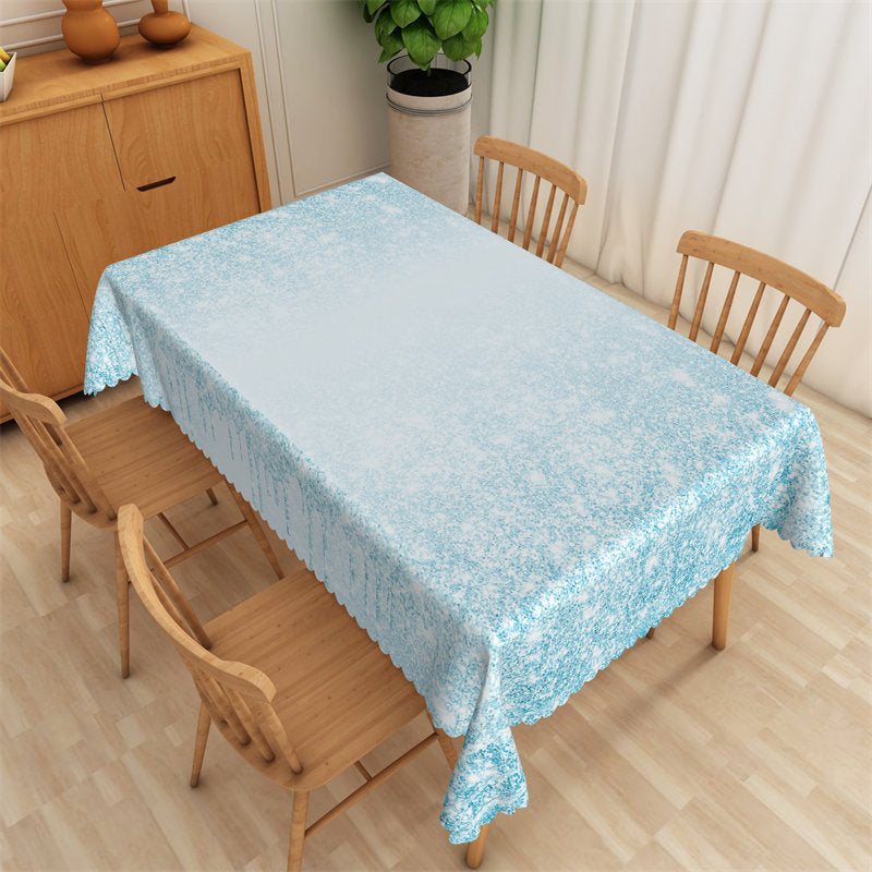Blue Glitter Gorgeous Pattern Rectangle Tablecloth - 52x70 Inch