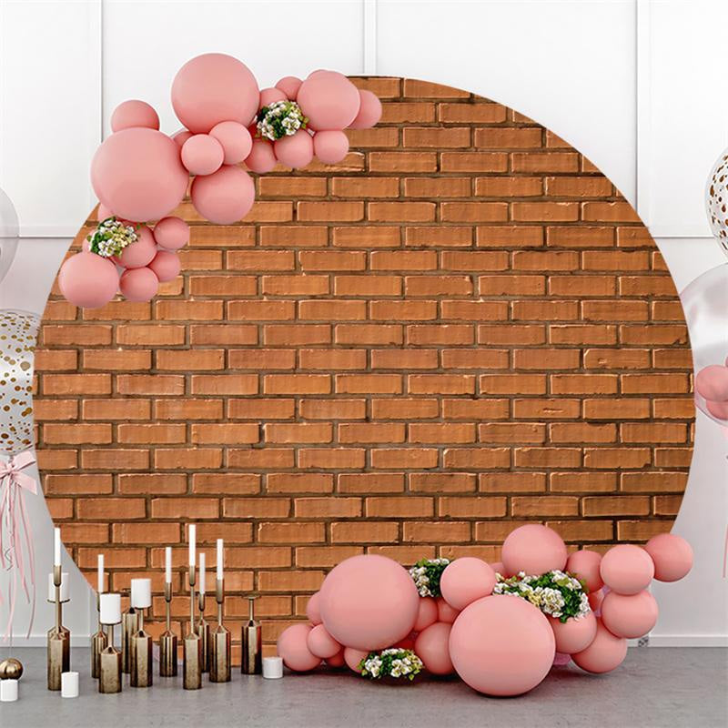 Browenish Red Brick Simple Circle Backdrop For Boy - Diameter 3Ft/40inch/1M